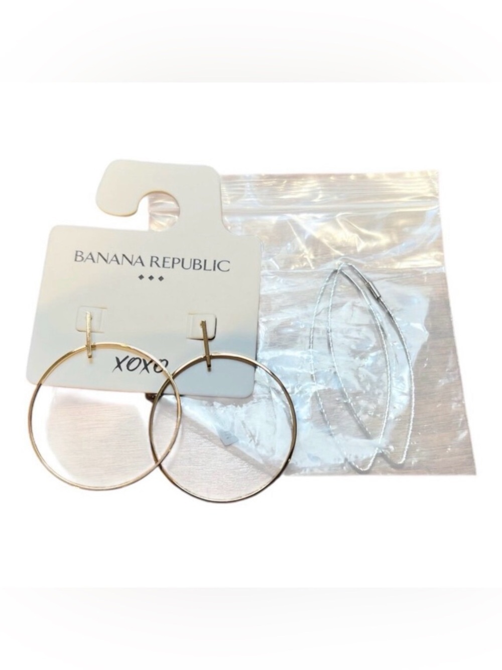 Banana Republic Hoop Earrings Gold Front And Silver Front Set Of Two NEW